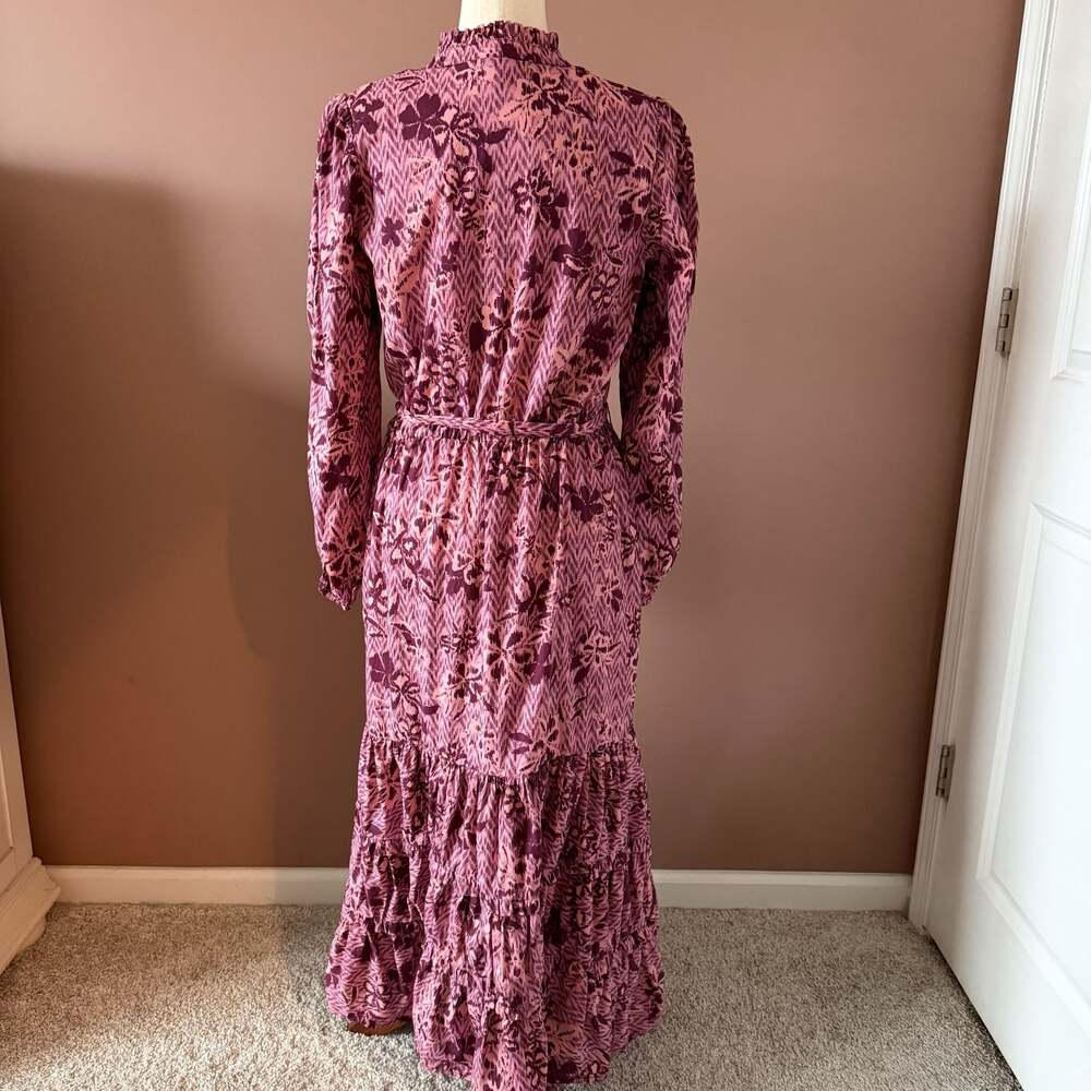 Ryegrass Long Sleeve Belted Floral Tiered Maxi Dress - Picture 2 of 4